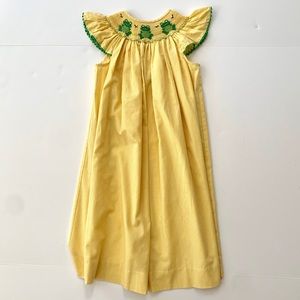 Yellow Smocked Frog Dress Size 5